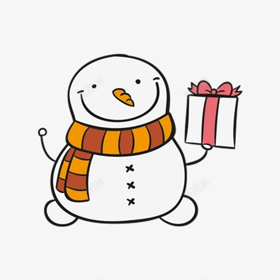 手拿礼物盒的雪人png免抠素材_新图网 https://ixintu.com 创意 卡通 商务 多彩 手绘 礼物盒 简约 雪人