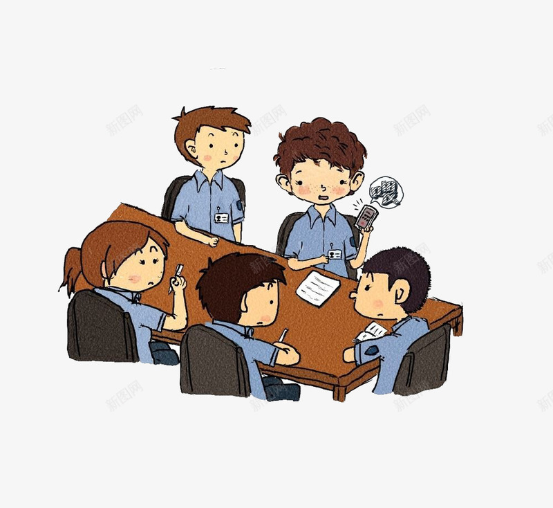 一个开会接电话男子png免抠素材_新图网 https://ixintu.com 上班 人物 办公 多彩 小组 小组讨论会 工作 开会 手绘 讨论