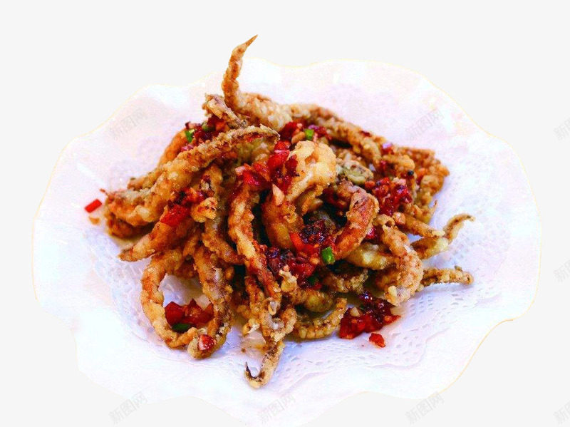 椒盐鱿鱼须png免抠素材_新图网 https://ixintu.com 中餐 椒盐鱿鱼须 美味 食物