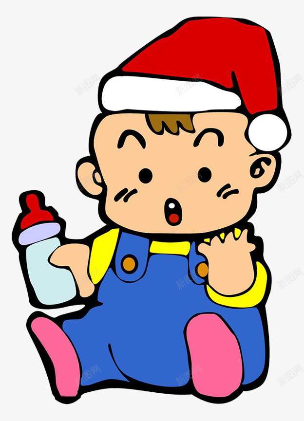 带圣诞帽小孩拿着奶瓶png免抠素材_新图网 https://ixintu.com 喝牛奶 小孩喝奶 小孩子 带圣诞帽小孩 开心可爱的 拿着奶瓶 有营养的