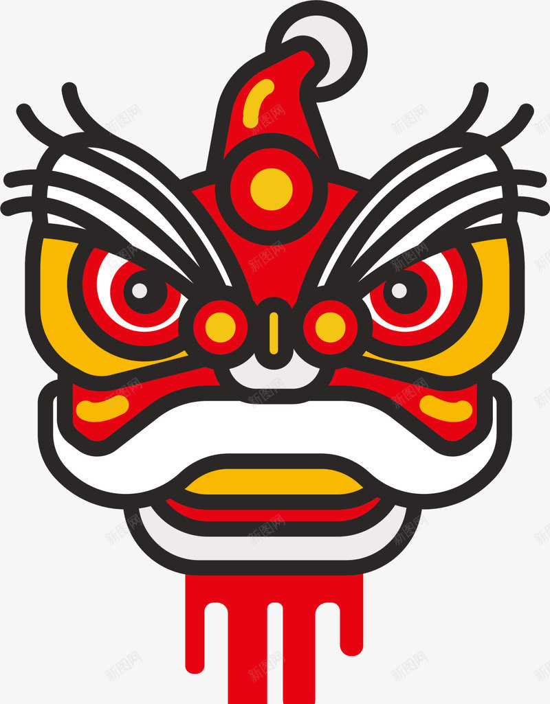 新年卡通多彩舞狮狮子头png免抠素材_新图网 https://ixintu.com 卡通舞狮 喜庆 多彩舞狮 新年舞狮 舞狮活动 舞狮狮子头