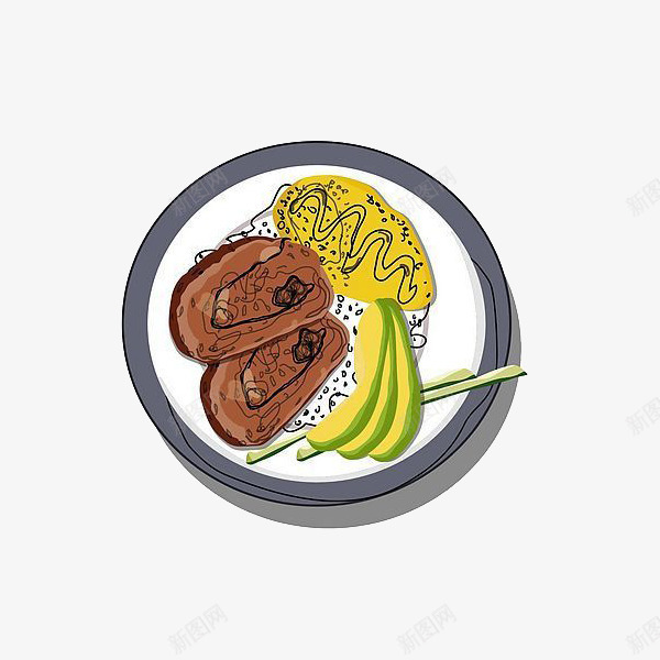 手绘风格美食图案png免抠素材_新图网 https://ixintu.com banner装饰 卡通 手绘风格 海报装饰 漫画 食物