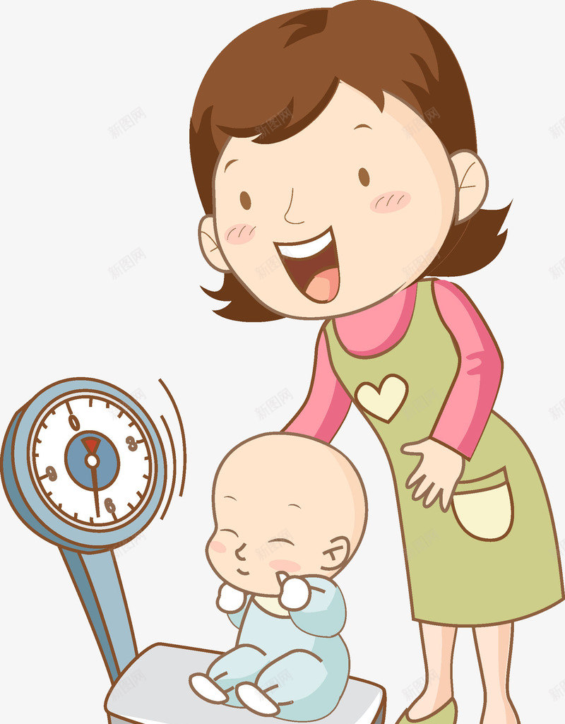 小孩称重的图png免抠素材_新图网 https://ixintu.com 可爱的 女人 婴儿 母爱 漂亮的 称重 高兴的