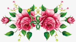 粉色个性手绘婚礼花朵素材