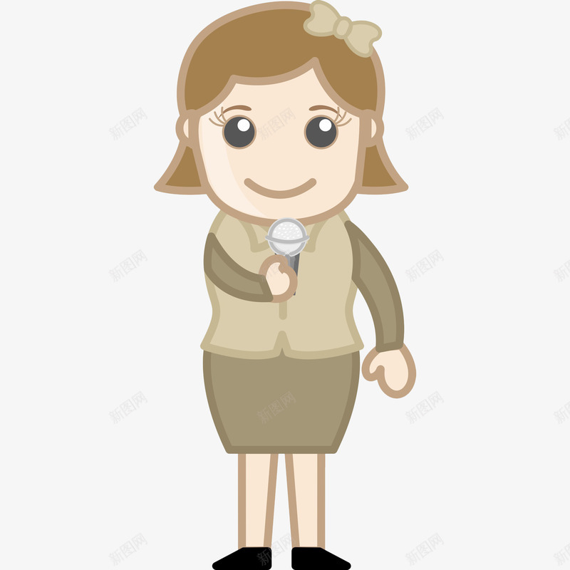 简约画卡通女主持人png免抠素材_新图网 https://ixintu.com 主持 主持人 卡通 卡通人物 卡通形象 女主持人 漫画 话筒