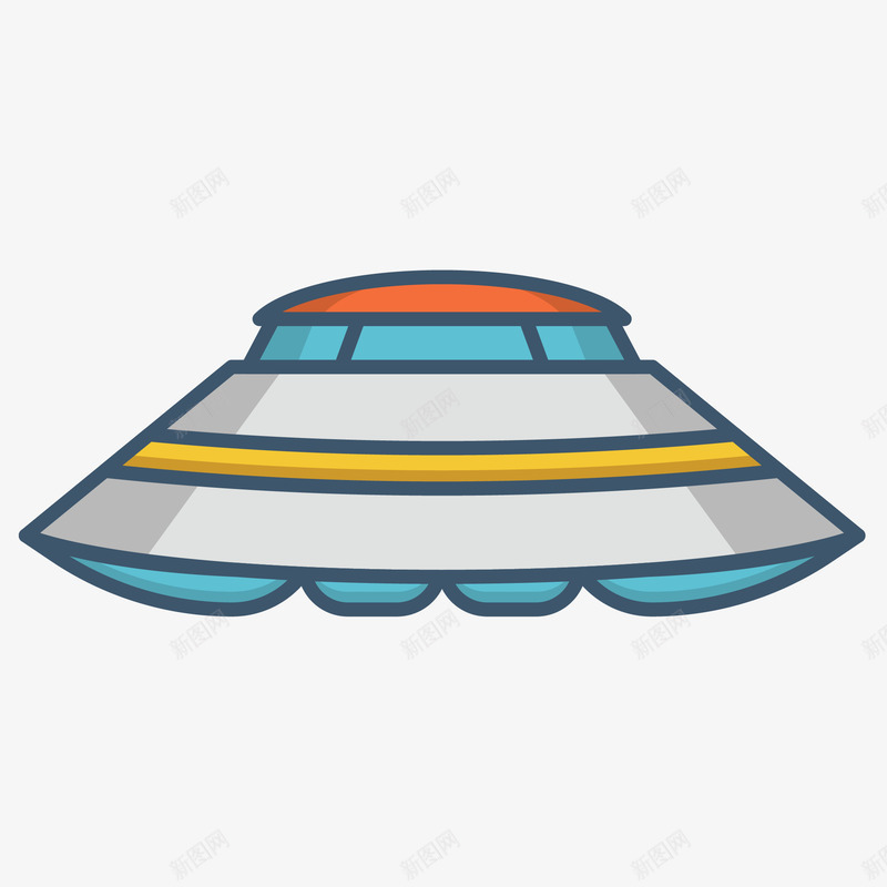手绘宇宙飞碟插画png免抠素材_新图网 https://ixintu.com 宇宙战舰 科幻 飞碟 飞行器