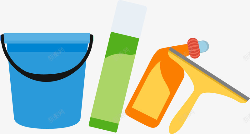 多彩卡通清洁用品png免抠素材_新图网 https://ixintu.com 免抠PNG 卡通 多彩 工具 清洁用品 装饰图案