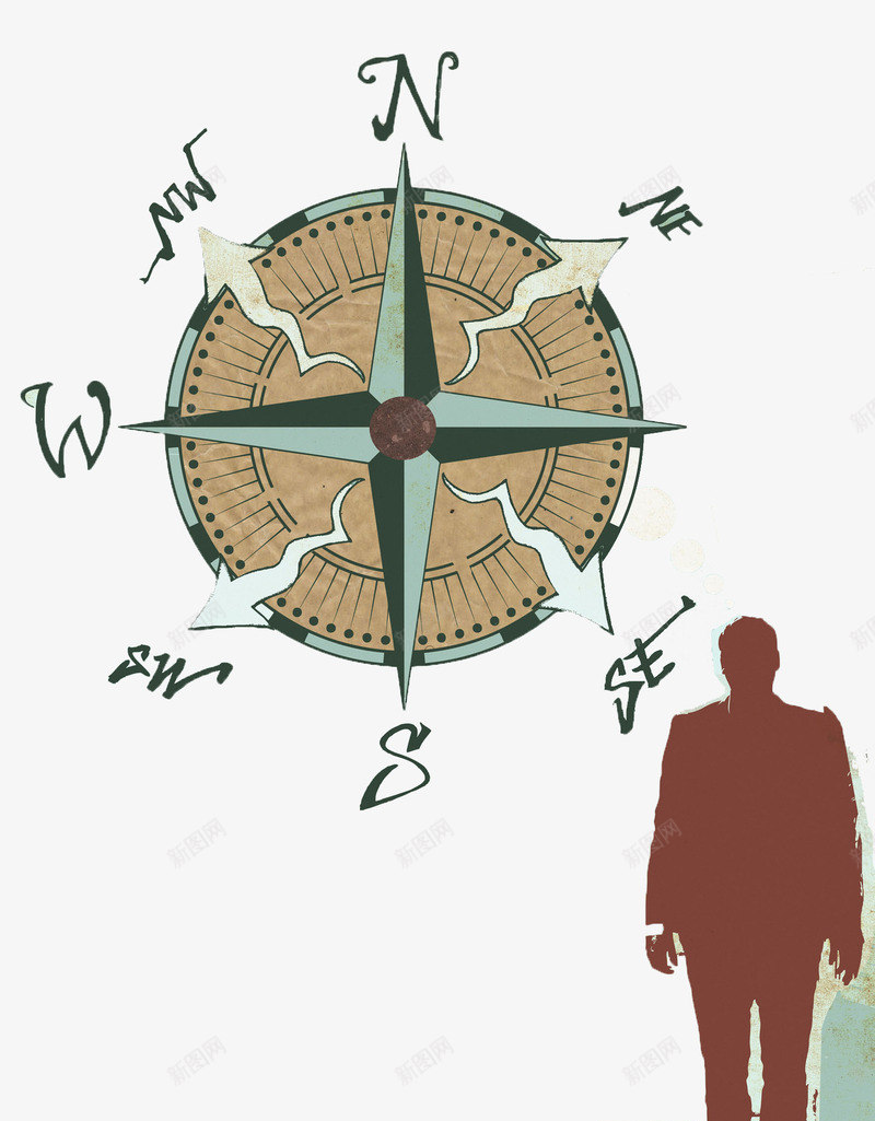 卡通手绘复古指南针png免抠素材_新图网 https://ixintu.com 南北指针 导航设备 指北针 指引工具 探索 方向指引 磁性器具 航行导航
