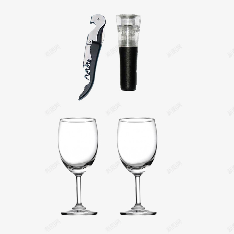 高脚杯和开酒器png免抠素材_新图网 https://ixintu.com 开瓶器 开瓶器实物图 效果元素 玻璃杯 酒 高脚杯 高脚杯实物图