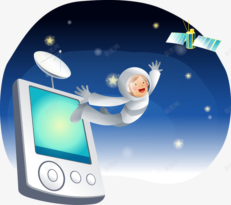 宇航员png免抠素材_新图网 https://ixintu.com 失灵星空 宇宙素材 星空素材 晚间星空 矢量信号发射机 矢量信号接收器 矢量宇宙 矢量照相机 矢量男孩 矢量素材 蓝色星空