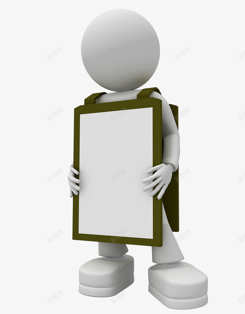 卡通3d小人拿着画板的小人png免抠素材_新图网 https://ixintu.com 3D图片素材 3d 3d卡通 3d小人卡通 卡通3d小人素材 商务 手绘3D 画板 白色小人 科技