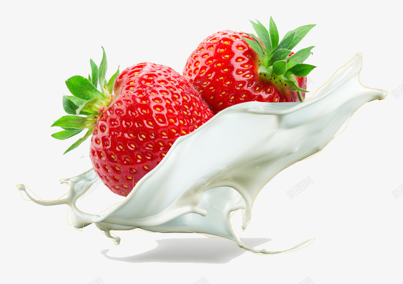 动态草莓牛奶png免抠素材_新图网 https://ixintu.com 产品实物 广告宣传 牛奶 草莓 草莓牛奶