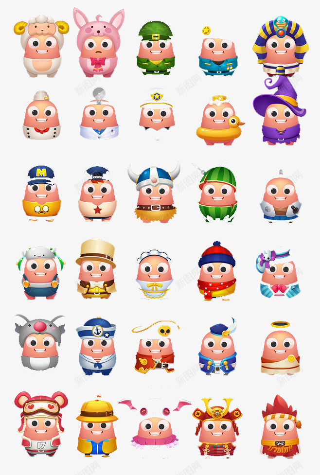 卡通动物png免抠素材_新图网 https://ixintu.com 巫婆帽 绵羊 西瓜 警长 集合