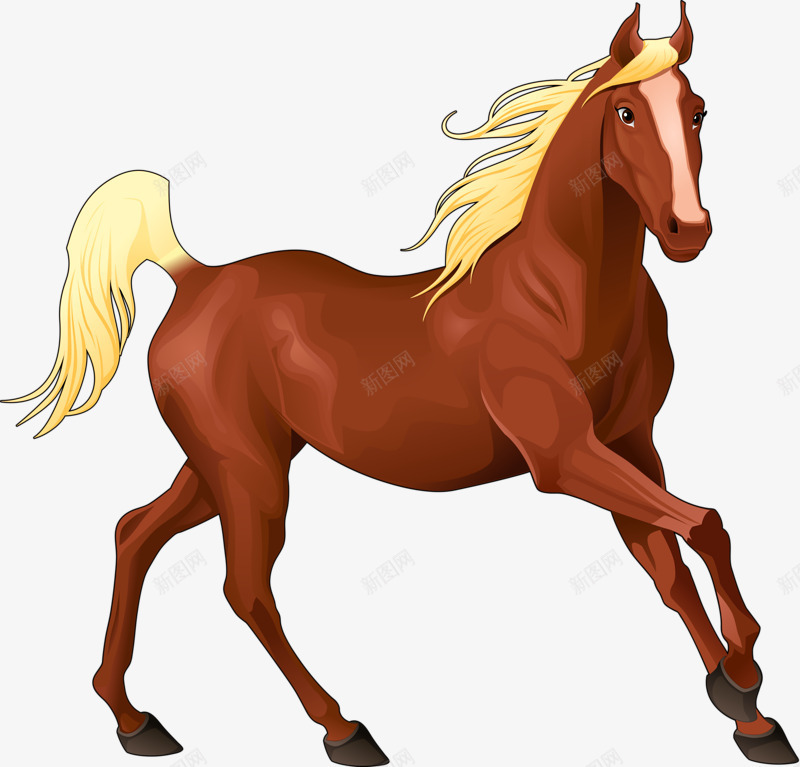 飞奔的骏马png免抠素材_新图网 https://ixintu.com 漂亮 神骏 飞奔 骏马