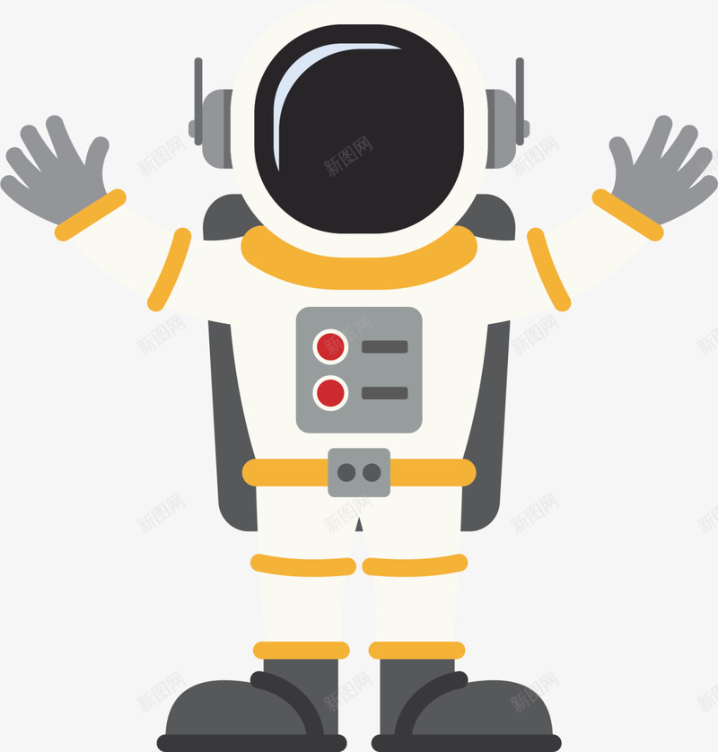 黄色卡通宇宙太空人png免抠素材_新图网 https://ixintu.com 4月12号 世界航天日 卡通宇航员 太空 太空人 宇宙 宇航员 招手太空人