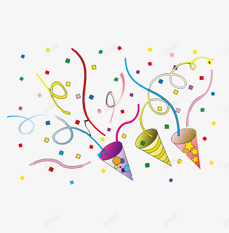 手绘卡通庆祝彩带png免抠素材_新图网 https://ixintu.com 卡通 多彩 庆祝 彩带 手绘