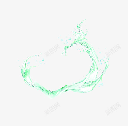 绿色水花png免抠素材_新图网 https://ixintu.com 水纹 水花 绿色