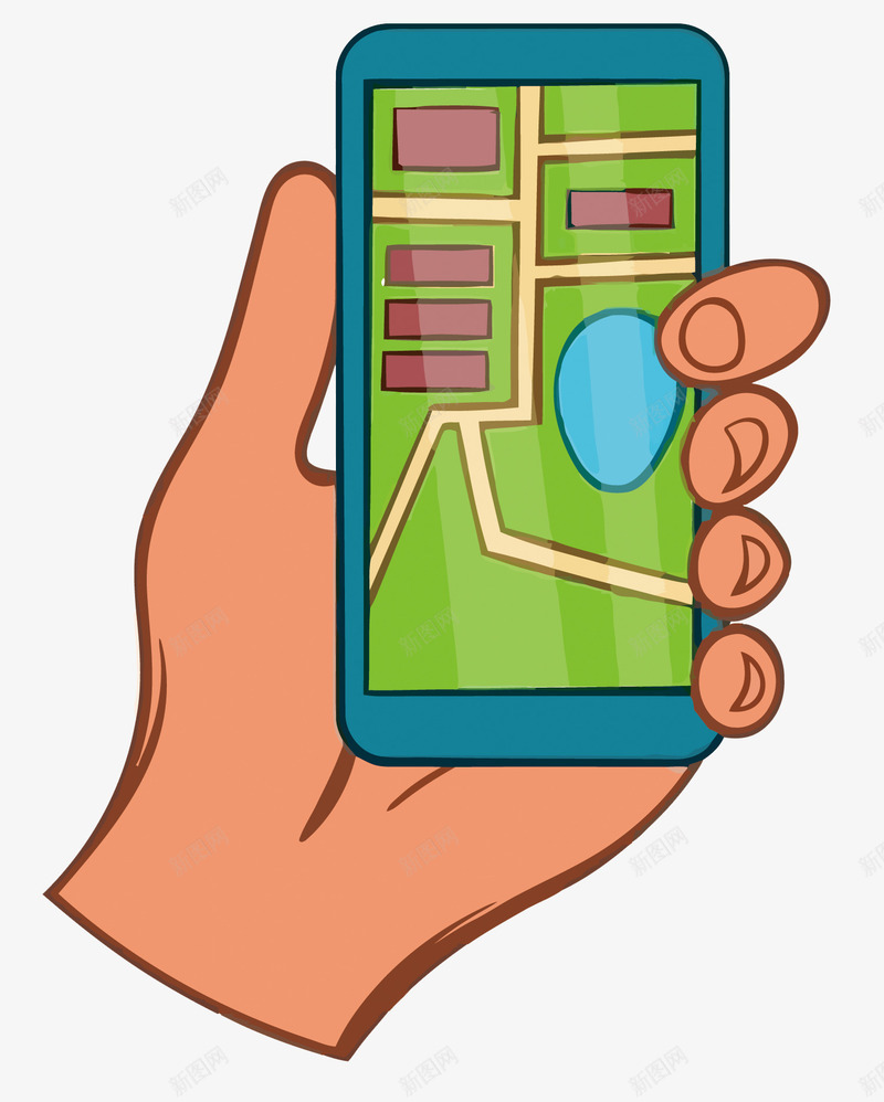 卡通手机导航矢量图eps免抠素材_新图网 https://ixintu.com GPS 卡通 导航 手机导航 手机导航PNG矢量图 手机导航免扣PNG图 手绘 矢量手机导航 矢量图