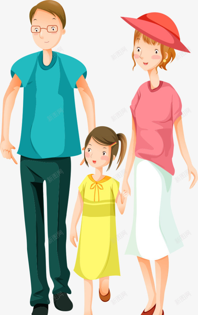 多彩卡通幸福一家人png免抠素材_新图网 https://ixintu.com 人物插画 家人 幸福一家人 甜蜜家人 装饰图案 过年回家