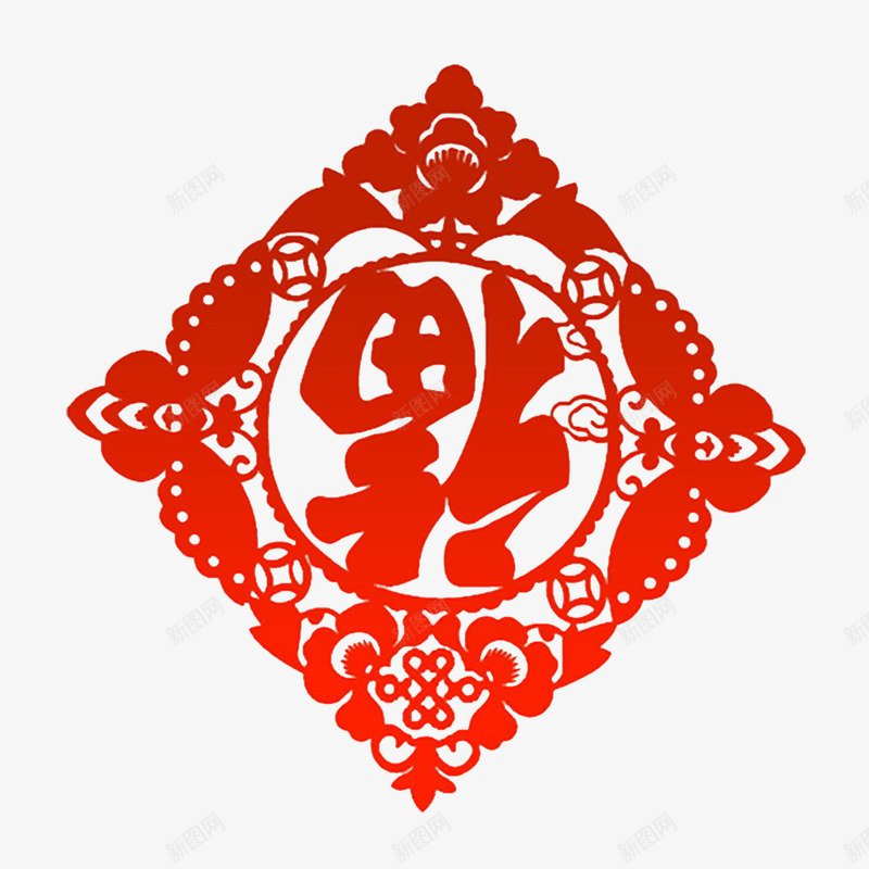 个性福到啦png免抠素材_新图网 https://ixintu.com 个性 喜庆的 福字印章 红色 花纹的