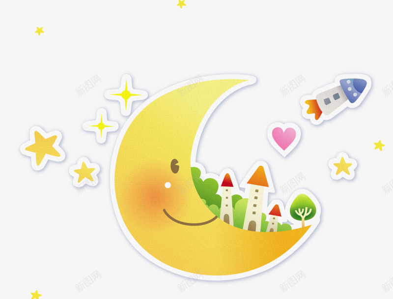 弯月剪影月亮卡通月牙图标png_新图网 https://ixintu.com 卡通 可爱 弯弯月亮 弯月图标 弯月图案 弯月素描 房子 手绘弯月 手绘月亮素材 月牙图案 火箭 童年