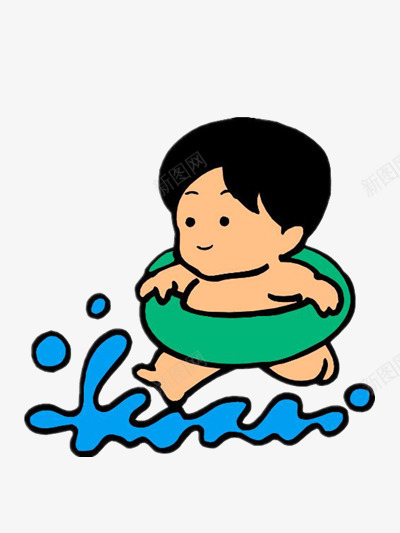 游泳的小孩png免抠素材_新图网 https://ixintu.com 人物 彩色 水花 游泳圈