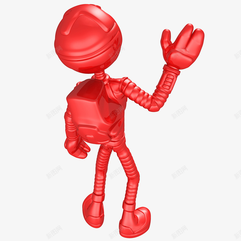 卡通打招呼的小人图png免抠素材_新图网 https://ixintu.com 3D 卡通 帅气的 打招呼 插图 红色的 背影