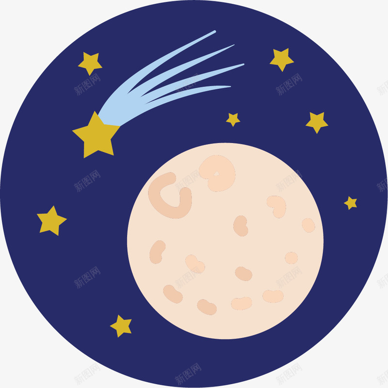 宇宙流星卡通月相矢量图ai免抠素材_新图网 https://ixintu.com 卡通 卡通风格 宇宙流星 扁平风格 月亮 月相 流星 矢量图 矢量月相