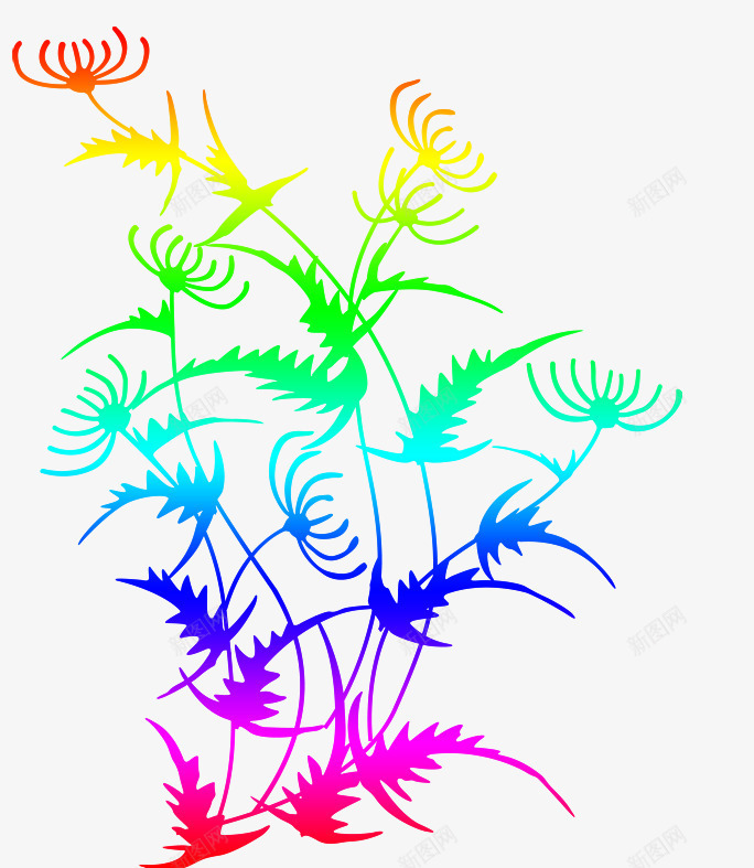 卡通手绘线条型写意菊花png免抠素材_新图网 https://ixintu.com 写意菊花 卡通花卉 线条菊花