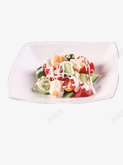 一盘水果沙拉png免抠素材_新图网 https://ixintu.com 好吃的水果 沙拉酱 草莓 西瓜 黄瓜