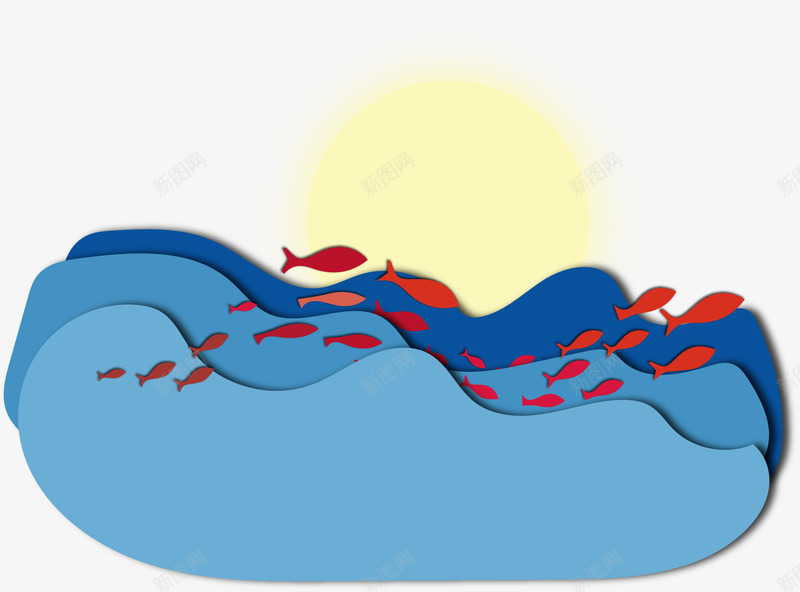 创意剪纸夜晚大海月亮插画矢矢量图ai免抠素材_新图网 https://ixintu.com 创意剪纸夜晚大海月亮插画设计矢量图免费下载 创意插画 剪纸 剪纸插画 夜晚大海月亮 夜色海洋 插画 插画设计矢量图 海面 矢量图