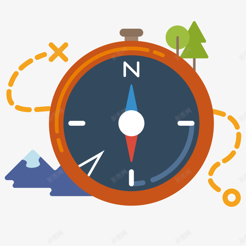 旅行指针png免抠素材_新图网 https://ixintu.com 导向 导航 户外冒险工具 指南针 方向指示