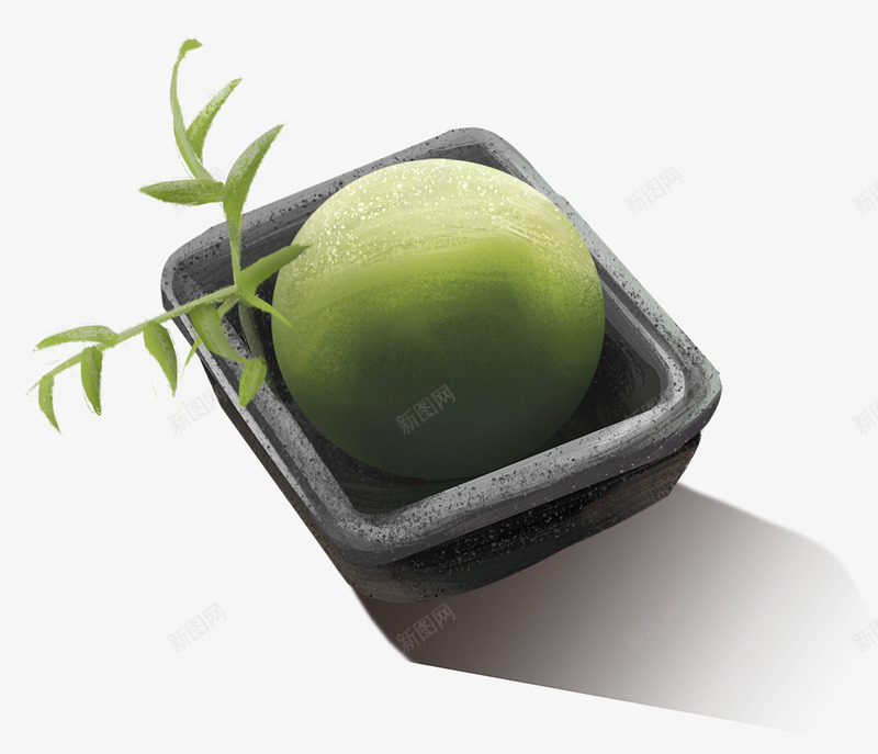 手绘食物插图清明节寒食青团png免抠素材_新图网 https://ixintu.com 传统节日 寒食 手绘 清明节 艾草团 青团 食物插图