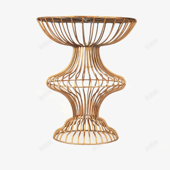 金色手工几凳png免抠素材_新图网 https://ixintu.com 手工几凳 笼子 装饰 金属 金色 铁艺凳子