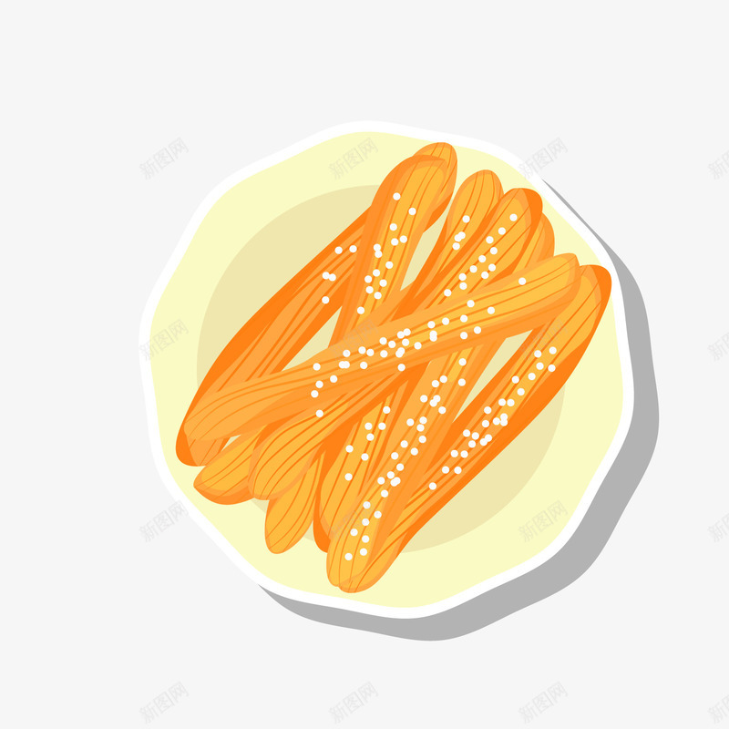 美味早餐油条png免抠素材_新图网 https://ixintu.com 卡通油条 卡通食物 早餐 油炸鬼 美味食物 背景装饰