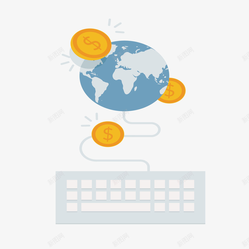 全球网络金融平台矢量图eps免抠素材_新图网 https://ixintu.com 一点资讯logo设计 交流 信息共享 信息平台 全球网络 矢量图 金融资讯 键盘