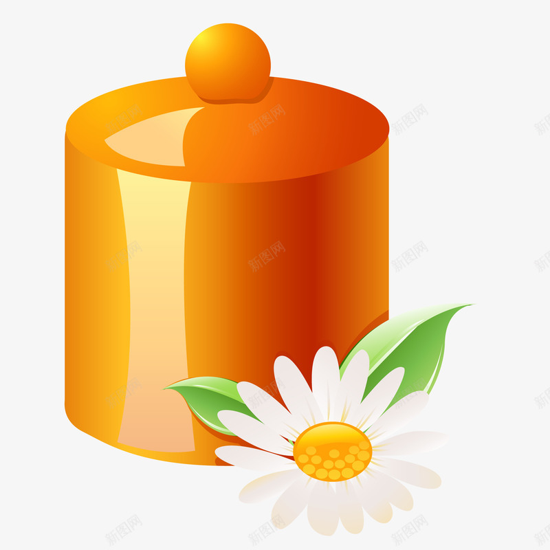 卡通菊花茶罐png免抠素材_新图网 https://ixintu.com 卡通的 各种茶罐 茶罐 菊花