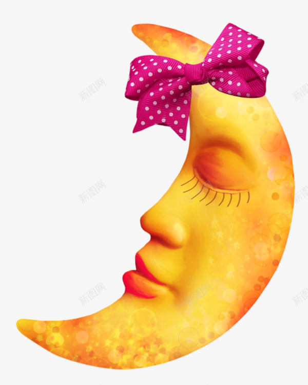 晚安月亮png免抠素材_新图网 https://ixintu.com 晚安 月亮 睡觉 蝴蝶结 跪安