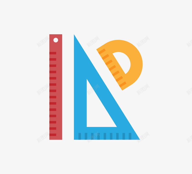 数学标尺用具图png免抠素材_新图网 https://ixintu.com 创意 卡通 商务 多彩 手绘 简约 蓝色 表尺