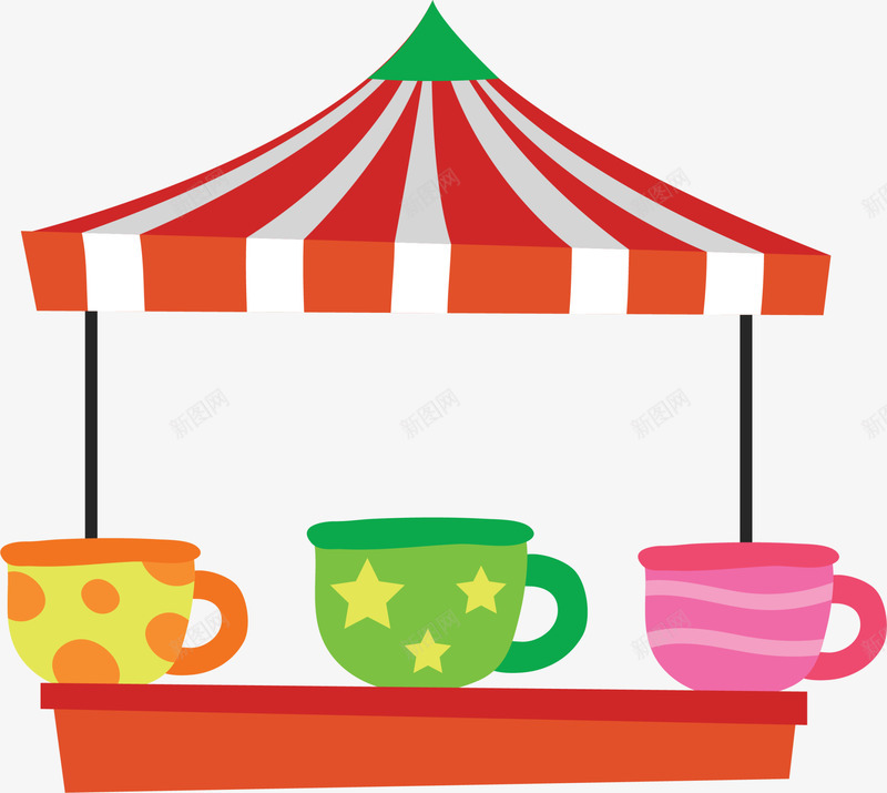 游乐场多彩旋转茶杯png免抠素材_新图网 https://ixintu.com 儿童节 多彩茶杯 旋转茶杯 游乐园 游乐场 童趣