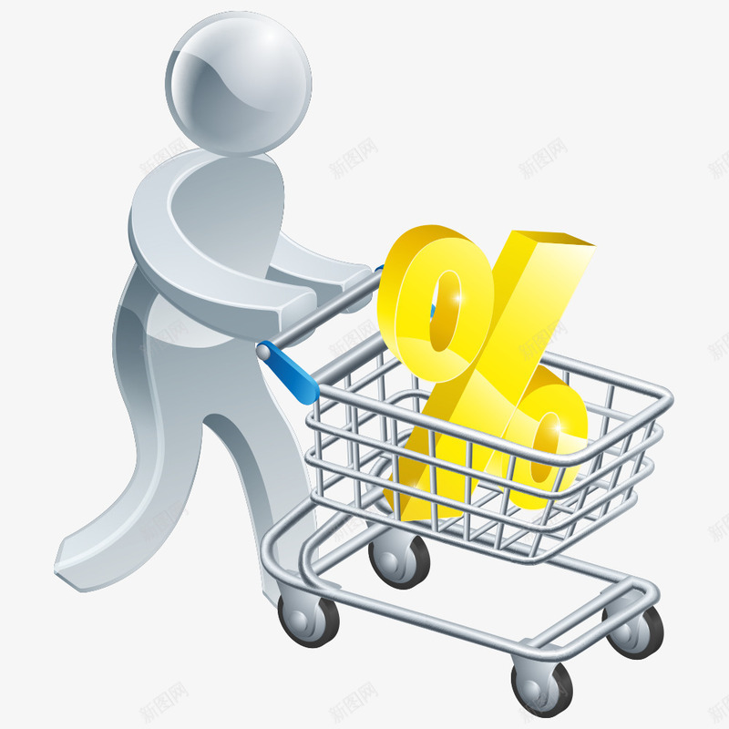3D小人png免抠素材_新图网 https://ixintu.com 3D小人 人物 卡通小人 商务 小人 白色小人 购物 购物车