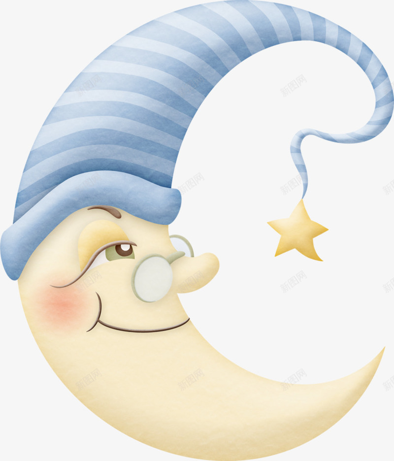 弯弯月亮卡通png免抠素材_新图网 https://ixintu.com 卡通 弯弯 月亮