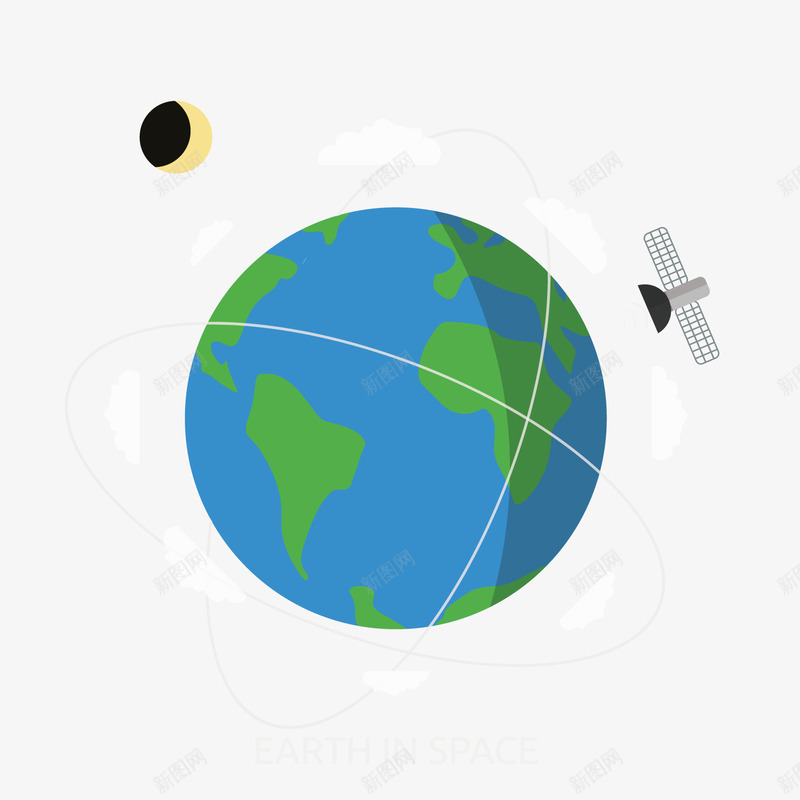 外太空星球png免抠素材_新图网 https://ixintu.com 太空 插画 月亮 科技 航天