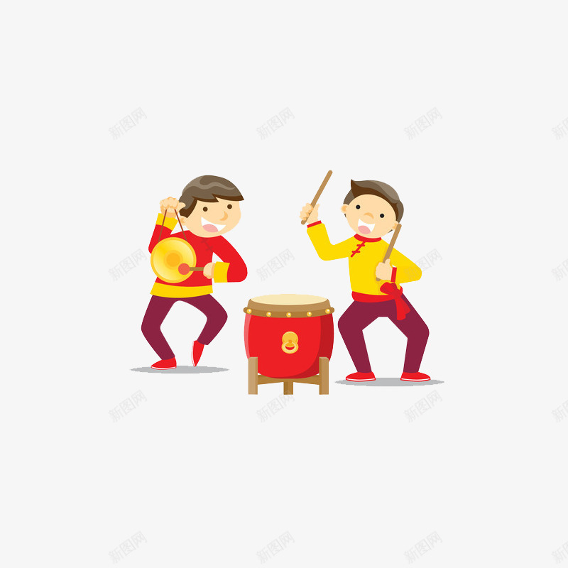 红色打鼓新年庆祝元素png免抠素材_新图网 https://ixintu.com 光泽 喜庆 庆祝 扁平化 打鼓 春节 红色 质感