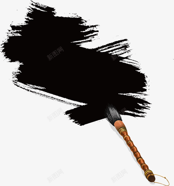 笔刷印迹png免抠素材_新图网 https://ixintu.com 书法墨汁 毛笔 水墨 画画 笔迹 绘画