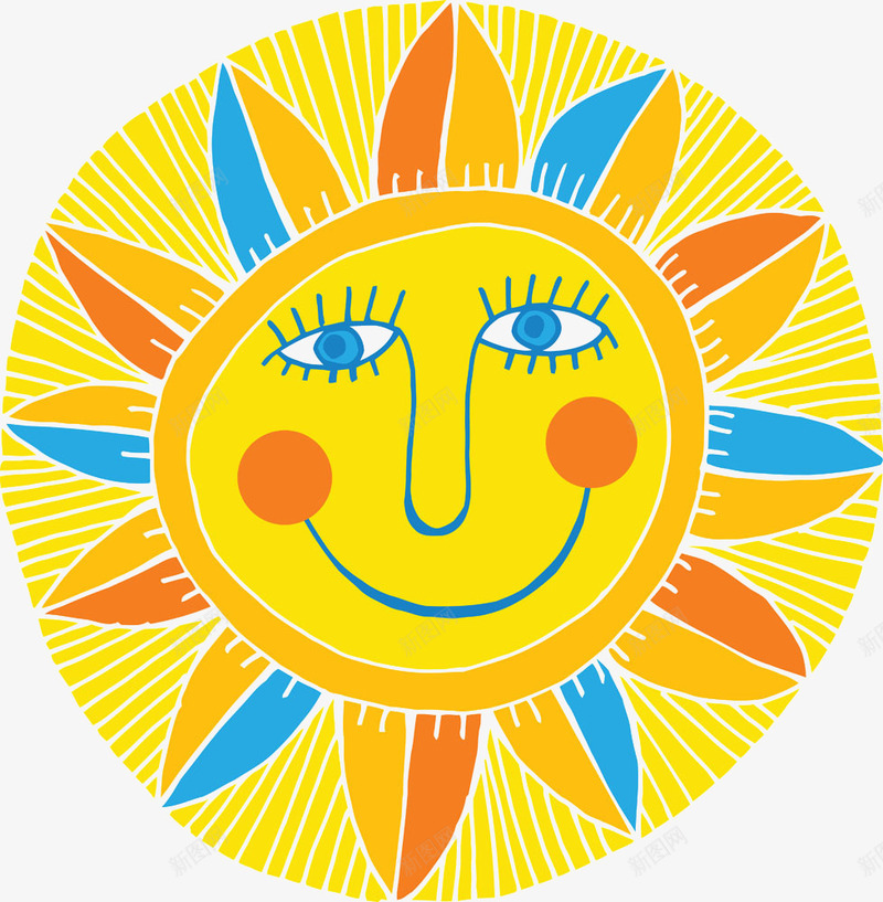 太阳png免抠素材_新图网 https://ixintu.com 儿童画 太阳 手绘 装饰