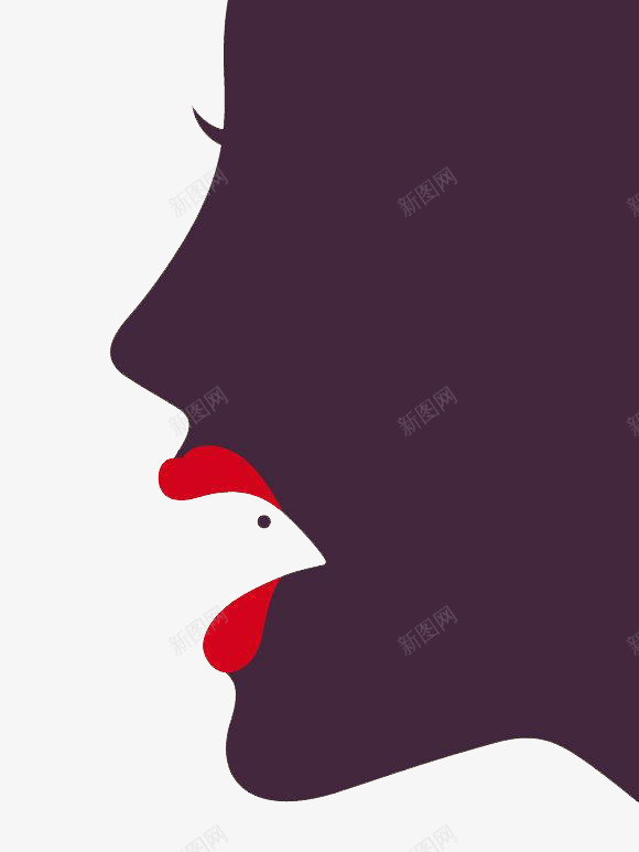 人物侧面剪影png免抠素材_新图网 https://ixintu.com 剪影 国外创意 女人侧面 矢量插图 紫色