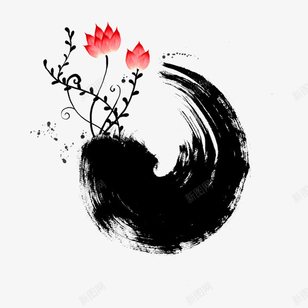 中国风油墨笔刷效果png免抠素材_新图网 https://ixintu.com 国风 效果 油 油墨