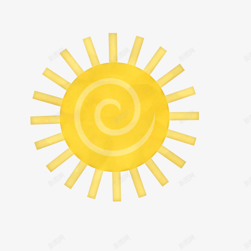 太阳png免抠素材_新图网 https://ixintu.com 卡通 太阳 贴纸 黄色