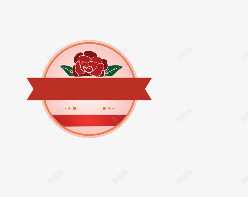 红色手绘蔷薇标识矢量图图标ai_新图网 https://ixintu.com 复古花蔷薇 山茶花 徽章 手绘花 标志 标识设计 玫瑰花 红色花 蔷薇 矢量图